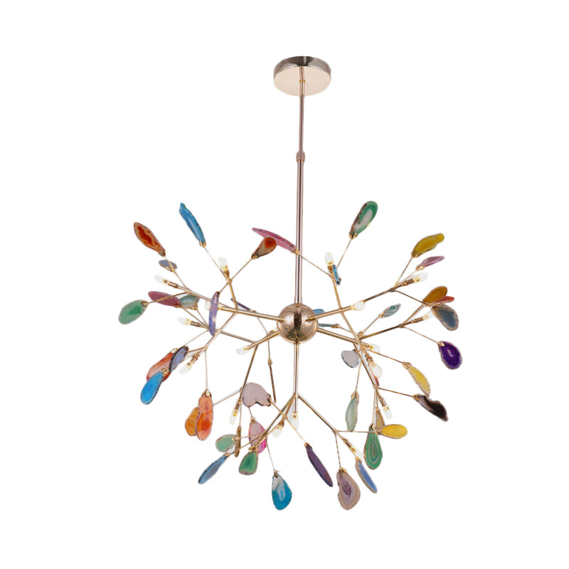 Modern Style Firefly Ceiling Pendant Lamp Agate 4/16 Lights Living Room Chandelier Lighting in Blue/Green Clearhalo 'Ceiling Lights' 'Chandeliers' 'Modern Chandeliers' 'Modern' Lighting' 771948