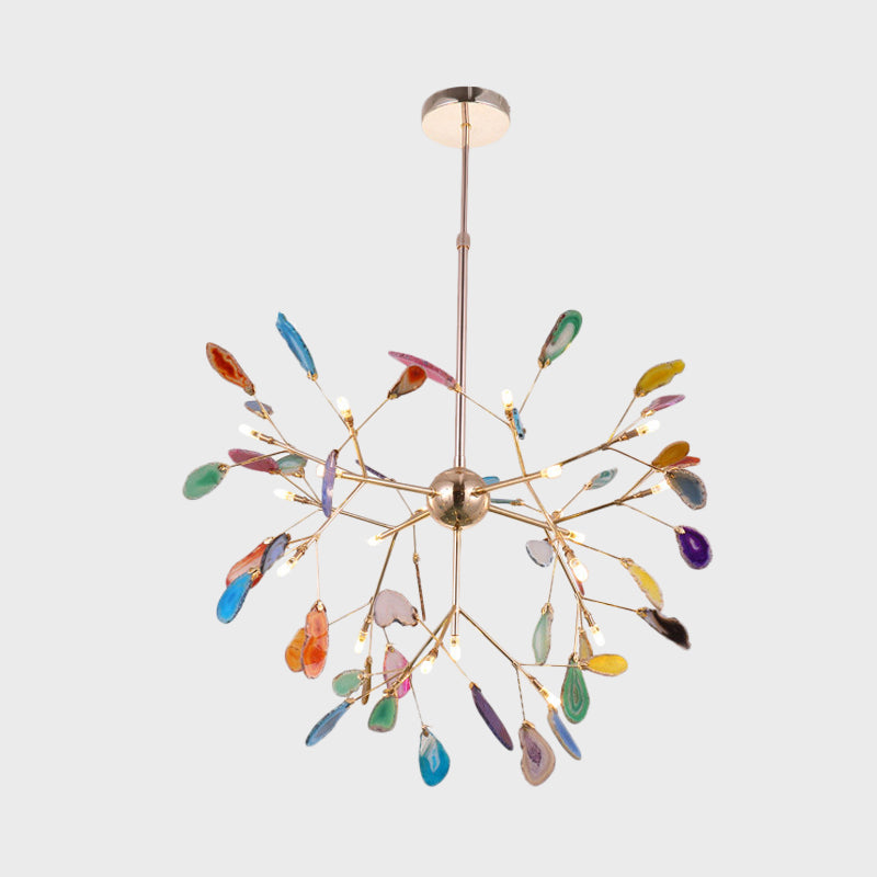 Modern Style Firefly Ceiling Pendant Lamp Agate 4/16 Lights Living Room Chandelier Lighting in Blue/Green Clearhalo 'Ceiling Lights' 'Chandeliers' 'Modern Chandeliers' 'Modern' Lighting' 771949