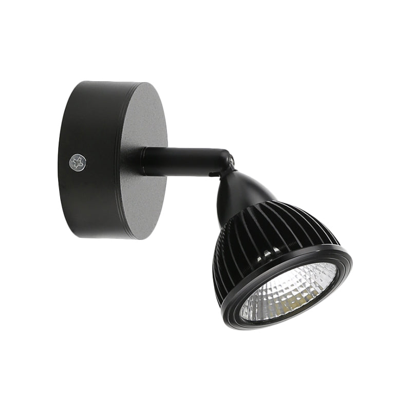 Rotatable Domed Wall Sconce Light Modern Metal LED Black/White Wall Lamp with/without Switch in Warm/White Light Clearhalo 'Cast Iron' 'Glass' 'Industrial' 'Modern wall lights' 'Modern' 'Tiffany' 'Traditional wall lights' 'Wall Lamps & Sconces' 'Wall Lights' Lighting' 772004