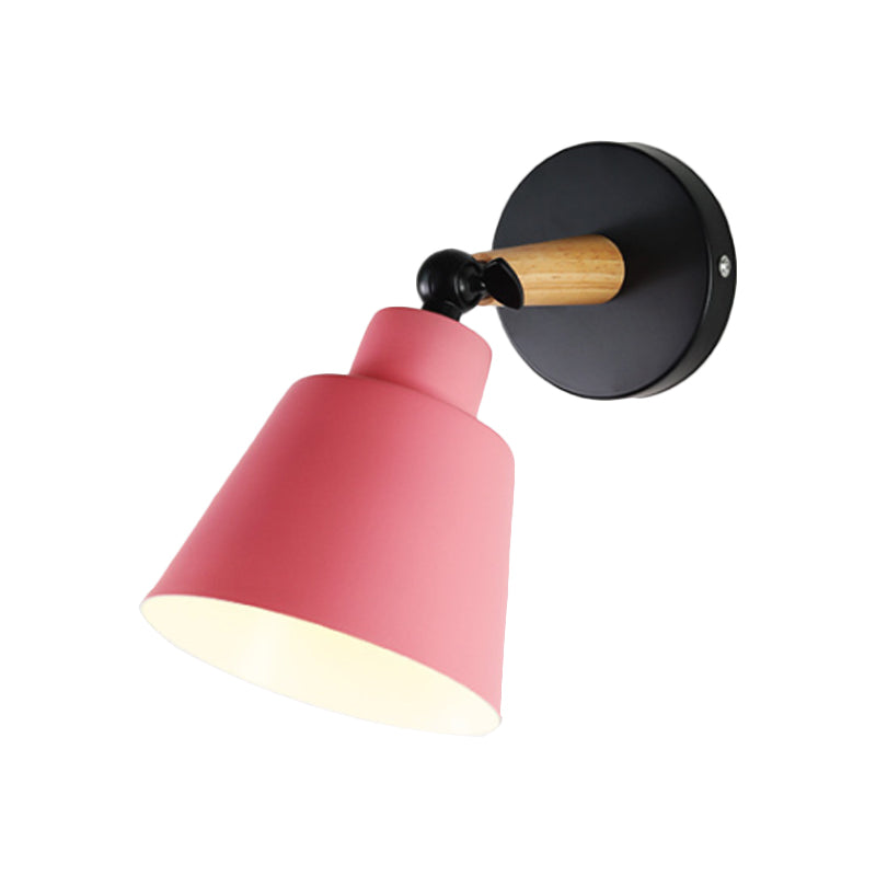 Macaron Loft Bucket Sconce Light Rotatable One Head Metal Wall Lamp for Restaurant Hotel Clearhalo 'Wall Lamps & Sconces' 'Wall Lights' Lighting' 772028