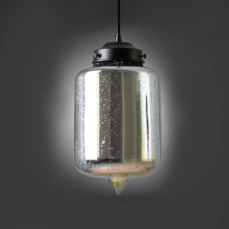 Cylinder/Oval/Cone Pendant Lighting Modern 3-D Colorful Glass 1 Light Chrome Led Hanging Ceiling Lamp Clearhalo 'Ceiling Lights' 'Glass shade' 'Glass' 'Modern Pendants' 'Modern' 'Pendant Lights' 'Pendants' Lighting' 772061