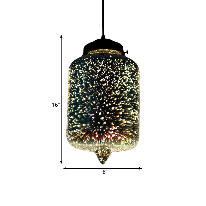 Cylinder/Oval/Cone Pendant Lighting Modern 3-D Colorful Glass 1 Light Chrome Led Hanging Ceiling Lamp Clearhalo 'Ceiling Lights' 'Glass shade' 'Glass' 'Modern Pendants' 'Modern' 'Pendant Lights' 'Pendants' Lighting' 772062