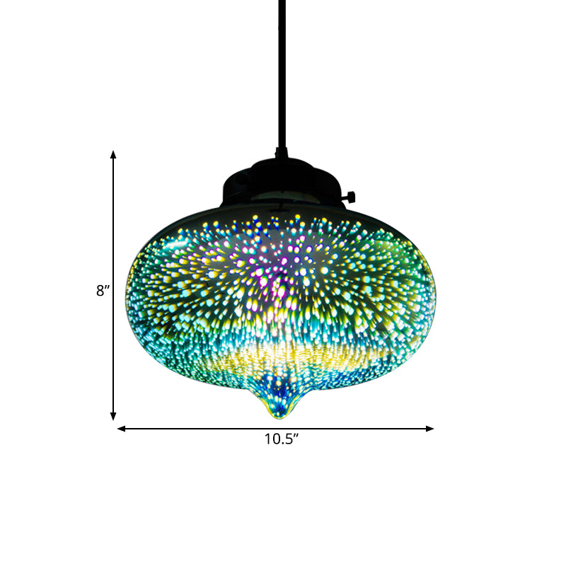 Cylinder/Oval/Cone Pendant Lighting Modern 3-D Colorful Glass 1 Light Chrome Led Hanging Ceiling Lamp Clearhalo 'Ceiling Lights' 'Glass shade' 'Glass' 'Modern Pendants' 'Modern' 'Pendant Lights' 'Pendants' Lighting' 772077