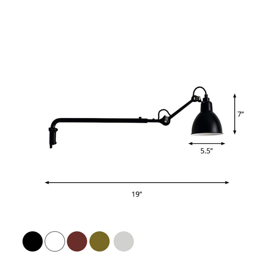 Metallic Bowl Shaped Wall Sconce Modernist Style 1 Light Black/White Sconce Lighting Fixture for Bedroom Clearhalo 'Cast Iron' 'Glass' 'Industrial' 'Modern wall lights' 'Modern' 'Tiffany' 'Traditional wall lights' 'Wall Lamps & Sconces' 'Wall Lights' Lighting' 772114