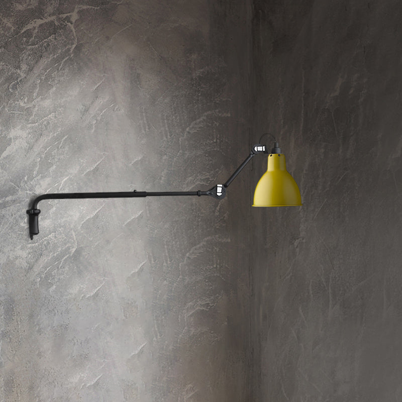 Metallic Bowl Shaped Wall Sconce Modernist Style 1 Light Black/White Sconce Lighting Fixture for Bedroom Yellow Clearhalo 'Cast Iron' 'Glass' 'Industrial' 'Modern wall lights' 'Modern' 'Tiffany' 'Traditional wall lights' 'Wall Lamps & Sconces' 'Wall Lights' Lighting' 772127