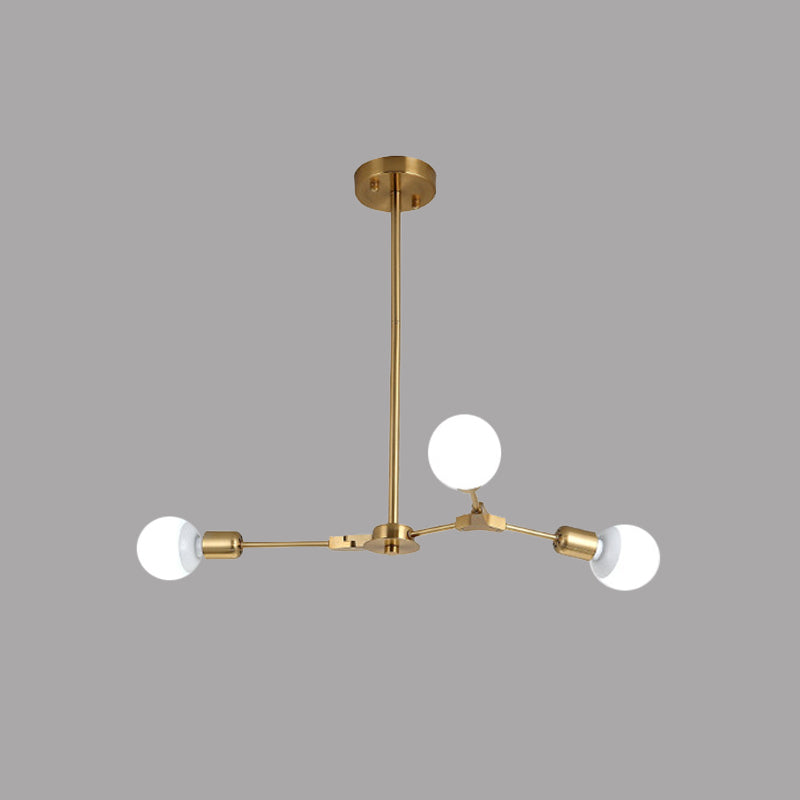 Rotatable Branch Chandelier Nordic Style Metal 3/6 Lights Black/Gold Hanging Pendant Light Clearhalo 'Ceiling Lights' 'Chandeliers' 'Modern Chandeliers' 'Modern' Lighting' 772173