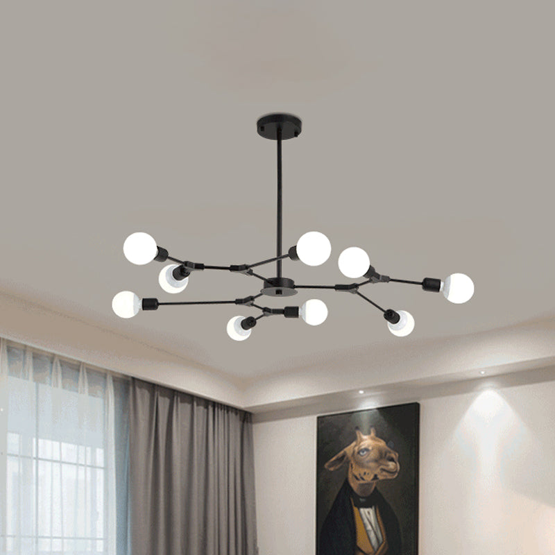 Rotatable Branch Chandelier Nordic Style Metal 3/6 Lights Black/Gold Hanging Pendant Light Clearhalo 'Ceiling Lights' 'Chandeliers' 'Modern Chandeliers' 'Modern' Lighting' 772175