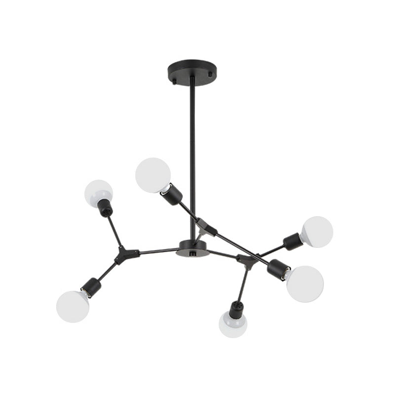 Rotatable Branch Chandelier Nordic Style Metal 3/6 Lights Black/Gold Hanging Pendant Light Clearhalo 'Ceiling Lights' 'Chandeliers' 'Modern Chandeliers' 'Modern' Lighting' 772176