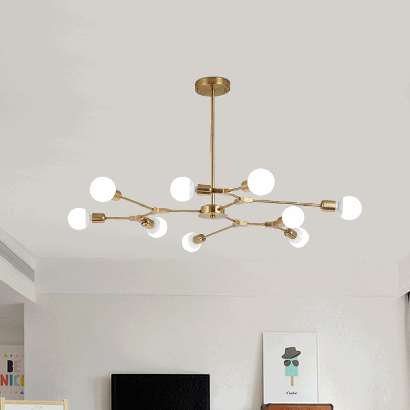 Rotatable Branch Chandelier Nordic Style Metal 3/6 Lights Black/Gold Hanging Pendant Light Clearhalo 'Ceiling Lights' 'Chandeliers' 'Modern Chandeliers' 'Modern' Lighting' 772180