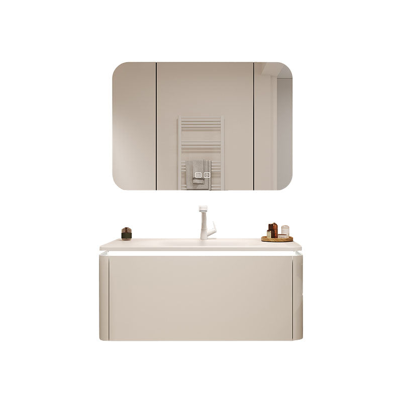 Wall Mount Faucet Included Bathroom Sink Vanity with Mirror Sink Vanity & Faucet & Smart Medicine Cabinet Clearhalo 'Bathroom Remodel & Bathroom Fixtures' 'Bathroom Vanities' 'bathroom_vanities' 'Home Improvement' 'home_improvement' 'home_improvement_bathroom_vanities' 7724994