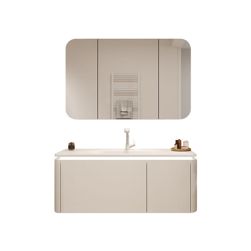 Wall Mount Faucet Included Bathroom Sink Vanity with Mirror Sink Vanity & Faucet & Smart Medicine Cabinet Clearhalo 'Bathroom Remodel & Bathroom Fixtures' 'Bathroom Vanities' 'bathroom_vanities' 'Home Improvement' 'home_improvement' 'home_improvement_bathroom_vanities' 7724996