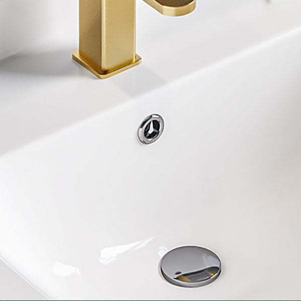 Single White Modern Bath Vanity Metal Base Wall Mount Sink Vanity Clearhalo 'Bathroom Remodel & Bathroom Fixtures' 'Bathroom Vanities' 'bathroom_vanities' 'Home Improvement' 'home_improvement' 'home_improvement_bathroom_vanities' 7725123