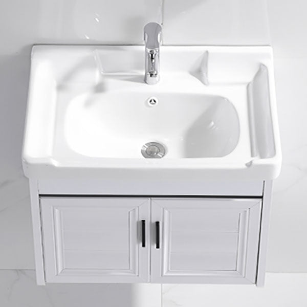 Modern White Wall Mount Bathroom Sink Vanity with Faucet Sink Clearhalo 'Bathroom Remodel & Bathroom Fixtures' 'Bathroom Vanities' 'bathroom_vanities' 'Home Improvement' 'home_improvement' 'home_improvement_bathroom_vanities' 7725323