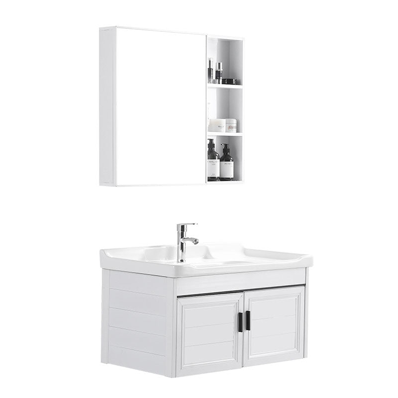Modern White Wall Mount Bathroom Sink Vanity with Faucet Sink Clearhalo 'Bathroom Remodel & Bathroom Fixtures' 'Bathroom Vanities' 'bathroom_vanities' 'Home Improvement' 'home_improvement' 'home_improvement_bathroom_vanities' 7725325