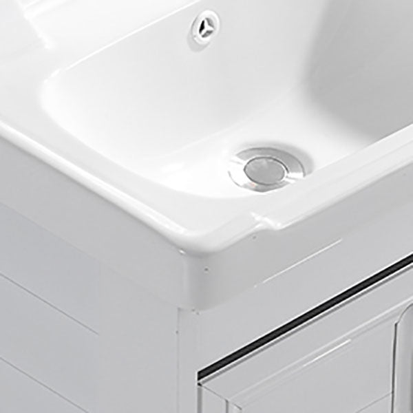 Modern White Wall Mount Bathroom Sink Vanity with Faucet Sink Clearhalo 'Bathroom Remodel & Bathroom Fixtures' 'Bathroom Vanities' 'bathroom_vanities' 'Home Improvement' 'home_improvement' 'home_improvement_bathroom_vanities' 7725329