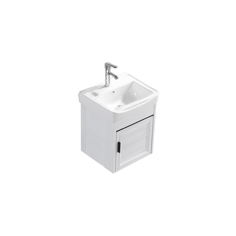 Modern White Wall Mount Bathroom Sink Vanity with Faucet Sink Vanity & Faucet 17"L x 14"W x 19"H Towel Bar Not Included Clearhalo 'Bathroom Remodel & Bathroom Fixtures' 'Bathroom Vanities' 'bathroom_vanities' 'Home Improvement' 'home_improvement' 'home_improvement_bathroom_vanities' 7725336