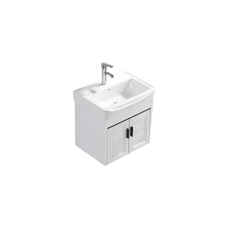 Modern White Wall Mount Bathroom Sink Vanity with Faucet Sink Vanity & Faucet 20"L x 14"W x 19"H Towel Bar Not Included Clearhalo 'Bathroom Remodel & Bathroom Fixtures' 'Bathroom Vanities' 'bathroom_vanities' 'Home Improvement' 'home_improvement' 'home_improvement_bathroom_vanities' 7725337