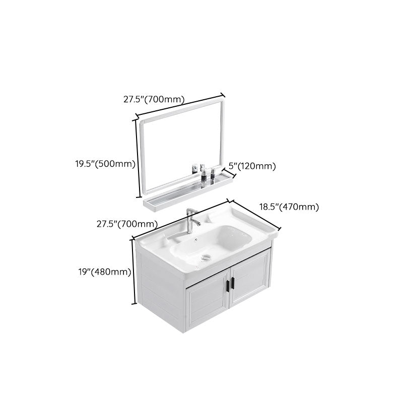 Modern White Wall Mount Bathroom Sink Vanity with Faucet Sink Clearhalo 'Bathroom Remodel & Bathroom Fixtures' 'Bathroom Vanities' 'bathroom_vanities' 'Home Improvement' 'home_improvement' 'home_improvement_bathroom_vanities' 7725355