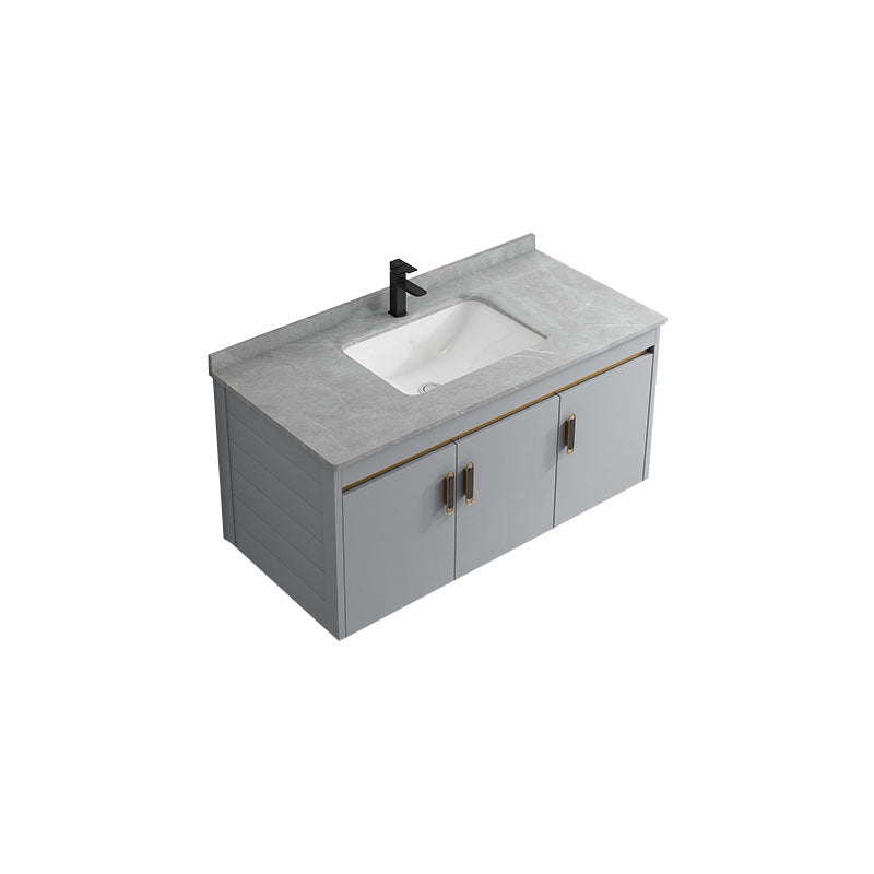 Wall Mount Sink Included Bathroom Sink Vanity with Doors Sink Vanity & Faucet Gray Clearhalo 'Bathroom Remodel & Bathroom Fixtures' 'Bathroom Vanities' 'bathroom_vanities' 'Home Improvement' 'home_improvement' 'home_improvement_bathroom_vanities' 7725389