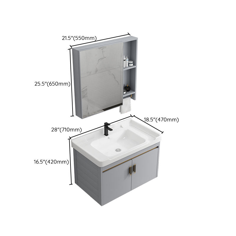 Wall Mount Sink Included Bathroom Sink Vanity with Doors Sink Clearhalo 'Bathroom Remodel & Bathroom Fixtures' 'Bathroom Vanities' 'bathroom_vanities' 'Home Improvement' 'home_improvement' 'home_improvement_bathroom_vanities' 7725396