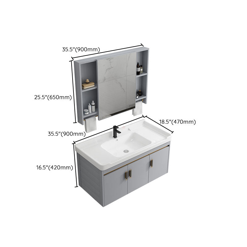 Wall Mount Sink Included Bathroom Sink Vanity with Doors Sink Clearhalo 'Bathroom Remodel & Bathroom Fixtures' 'Bathroom Vanities' 'bathroom_vanities' 'Home Improvement' 'home_improvement' 'home_improvement_bathroom_vanities' 7725404