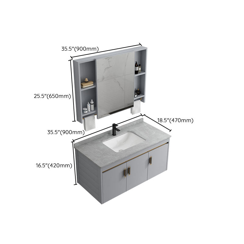 Wall Mount Sink Included Bathroom Sink Vanity with Doors Sink Clearhalo 'Bathroom Remodel & Bathroom Fixtures' 'Bathroom Vanities' 'bathroom_vanities' 'Home Improvement' 'home_improvement' 'home_improvement_bathroom_vanities' 7725405