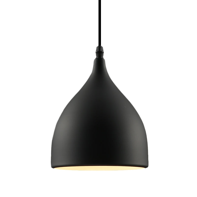 6.5"/10" Dia Dome Metal Hanging Ceiling Light Industrial 1 Light Restaurant Pendant Light in Black Clearhalo 'Ceiling Lights' 'Modern Pendants' 'Modern' 'Pendant Lights' 'Pendants' Lighting' 773414