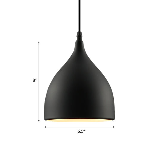 6.5"/10" Dia Dome Metal Hanging Ceiling Light Industrial 1 Light Restaurant Pendant Light in Black Clearhalo 'Ceiling Lights' 'Modern Pendants' 'Modern' 'Pendant Lights' 'Pendants' Lighting' 773415