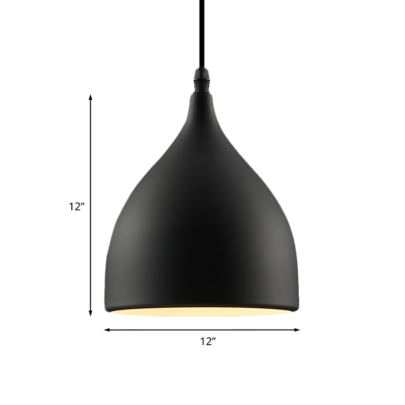 6.5"/10" Dia Dome Metal Hanging Ceiling Light Industrial 1 Light Restaurant Pendant Light in Black Clearhalo 'Ceiling Lights' 'Modern Pendants' 'Modern' 'Pendant Lights' 'Pendants' Lighting' 773417