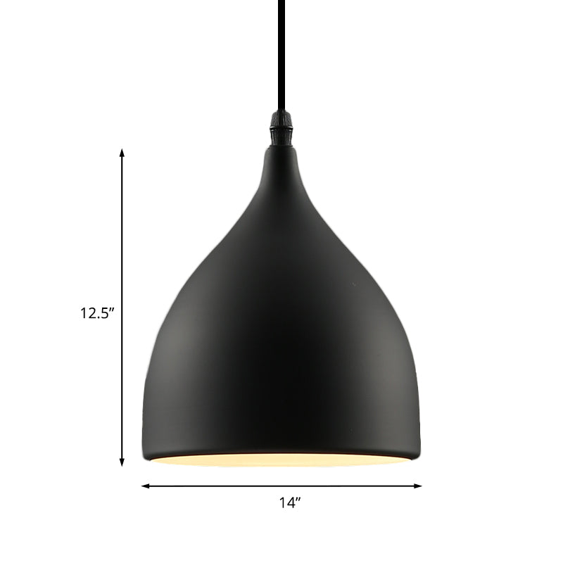 6.5"/10" Dia Dome Metal Hanging Ceiling Light Industrial 1 Light Restaurant Pendant Light in Black Clearhalo 'Ceiling Lights' 'Modern Pendants' 'Modern' 'Pendant Lights' 'Pendants' Lighting' 773418