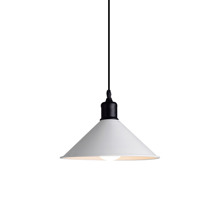 7.5"/8.5" Width Conical Metal Ceiling Pendant Light Modern 1 Light Dining Table Ceiling Light with Adjustable Cord in White Clearhalo 'Ceiling Lights' 'Modern Pendants' 'Modern' 'Pendant Lights' 'Pendants' Lighting' 773427