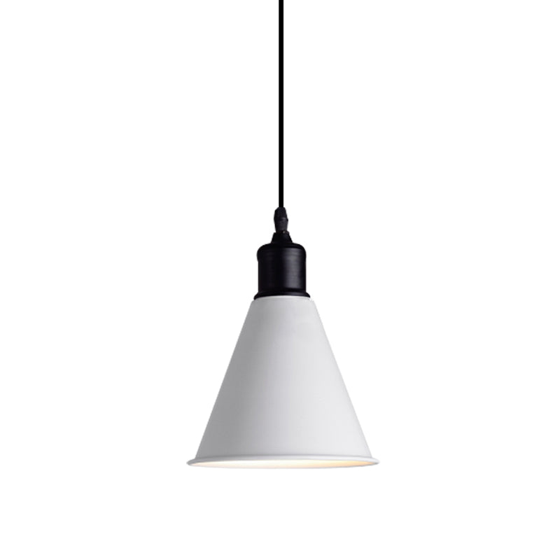 7.5"/8.5" Width Conical Metal Ceiling Pendant Light Modern 1 Light Dining Table Ceiling Light with Adjustable Cord in White Clearhalo 'Ceiling Lights' 'Modern Pendants' 'Modern' 'Pendant Lights' 'Pendants' Lighting' 773432