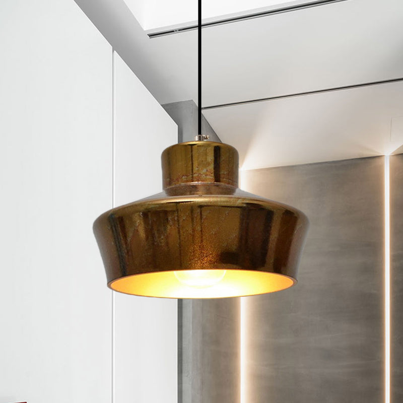 Brass Finish 1 Light Hanging Light with Shade Vintage Style Metallic Pendant Lighting for Restaurant Clearhalo 'Ceiling Lights' 'Modern Pendants' 'Modern' 'Pendant Lights' 'Pendants' Lighting' 773460