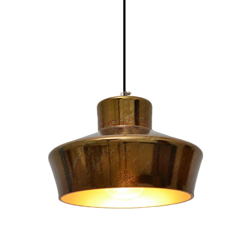 Brass Finish 1 Light Hanging Light with Shade Vintage Style Metallic Pendant Lighting for Restaurant Clearhalo 'Ceiling Lights' 'Modern Pendants' 'Modern' 'Pendant Lights' 'Pendants' Lighting' 773461