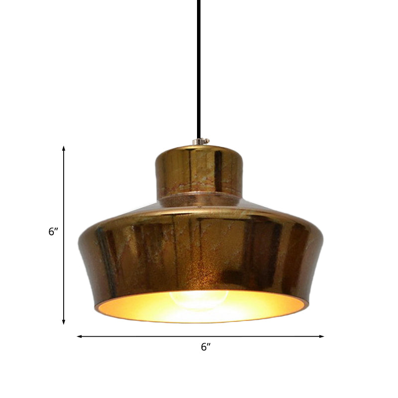 Brass Finish 1 Light Hanging Light with Shade Vintage Style Metallic Pendant Lighting for Restaurant Clearhalo 'Ceiling Lights' 'Modern Pendants' 'Modern' 'Pendant Lights' 'Pendants' Lighting' 773462