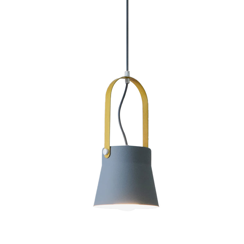 1 Bulb Hanging Lamp with Cone Shade Metal Industrial Stylish Restaurant Pendant Lamp in Grey/Black/White Clearhalo 'Ceiling Lights' 'Modern Pendants' 'Modern' 'Pendant Lights' 'Pendants' Lighting' 773709