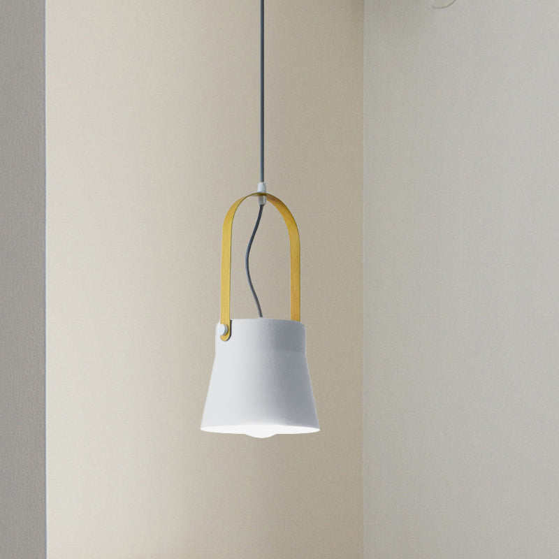 1 Bulb Hanging Lamp with Cone Shade Metal Industrial Stylish Restaurant Pendant Lamp in Grey/Black/White Clearhalo 'Ceiling Lights' 'Modern Pendants' 'Modern' 'Pendant Lights' 'Pendants' Lighting' 773716