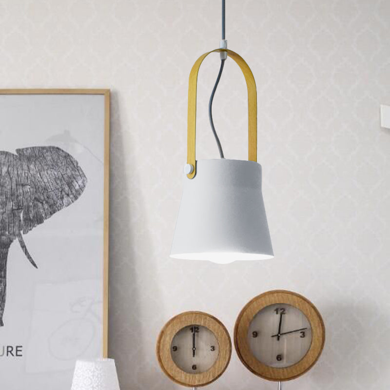 1 Bulb Hanging Lamp with Cone Shade Metal Industrial Stylish Restaurant Pendant Lamp in Grey/Black/White Clearhalo 'Ceiling Lights' 'Modern Pendants' 'Modern' 'Pendant Lights' 'Pendants' Lighting' 773717