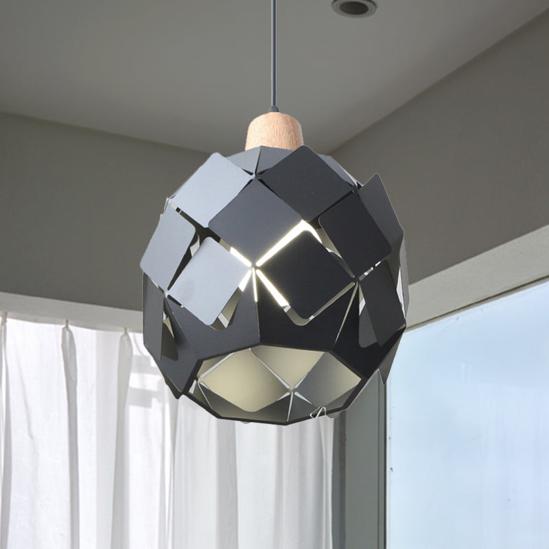 Contemporary 1 Light Hanging Lighting with Metal Shade Blue/Black/White Globe Pendant Light Fixture Clearhalo 'Ceiling Lights' 'Modern Pendants' 'Modern' 'Pendant Lights' 'Pendants' Lighting' 773742