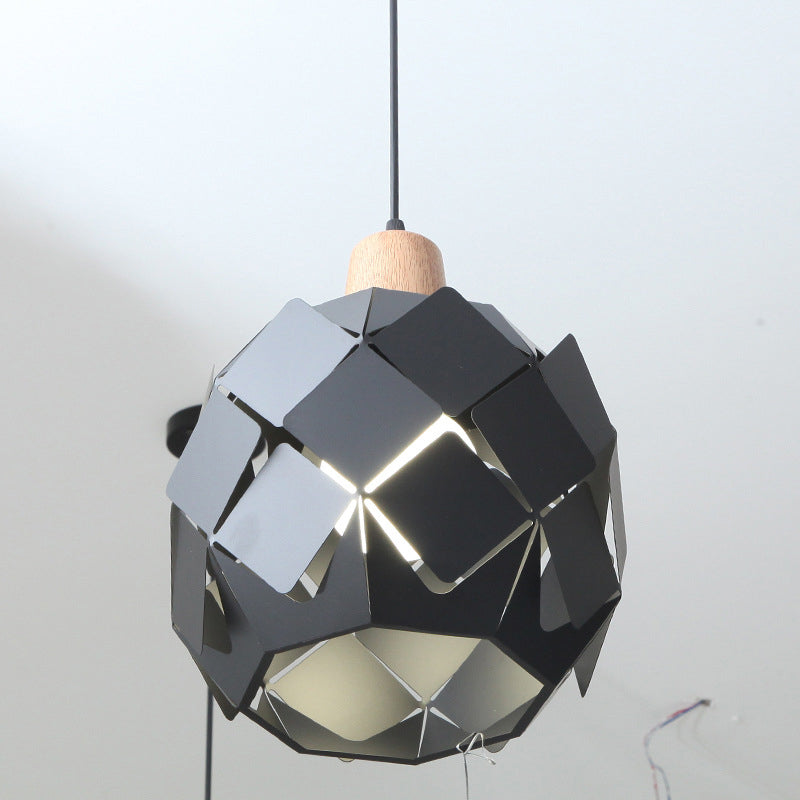 Contemporary 1 Light Hanging Lighting with Metal Shade Blue/Black/White Globe Pendant Light Fixture Clearhalo 'Ceiling Lights' 'Modern Pendants' 'Modern' 'Pendant Lights' 'Pendants' Lighting' 773744