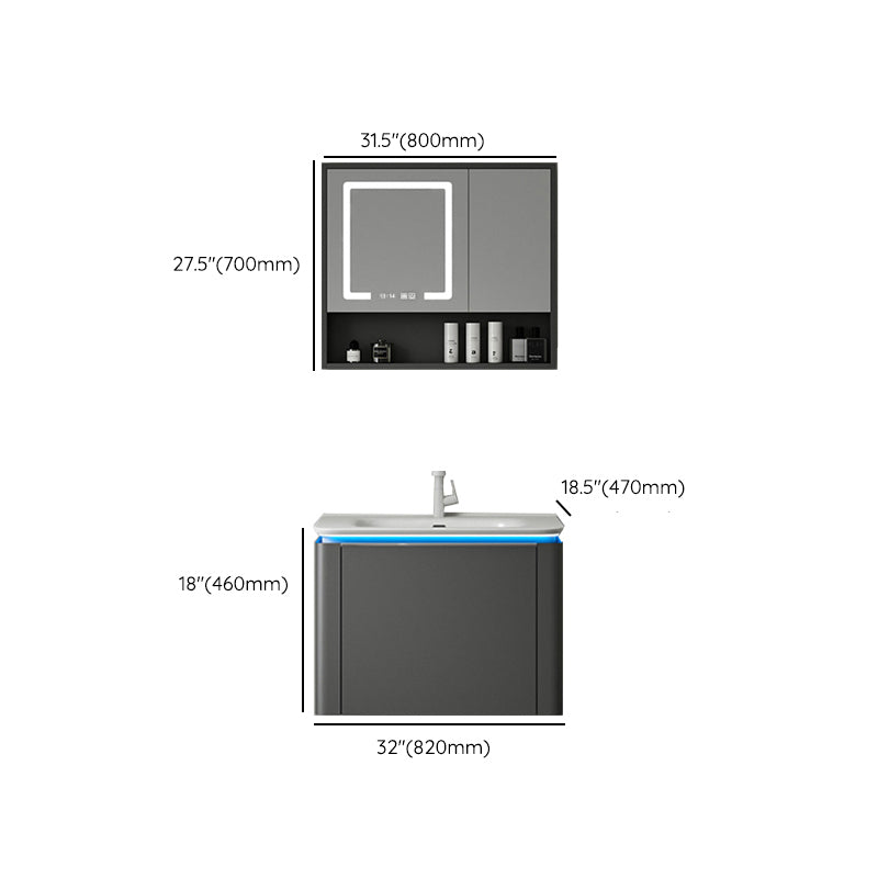 Wall Mount Mirror Included Bathroom Vanity Set with Sink Faucet Clearhalo 'Bathroom Remodel & Bathroom Fixtures' 'Bathroom Vanities' 'bathroom_vanities' 'Home Improvement' 'home_improvement' 'home_improvement_bathroom_vanities' 7737602