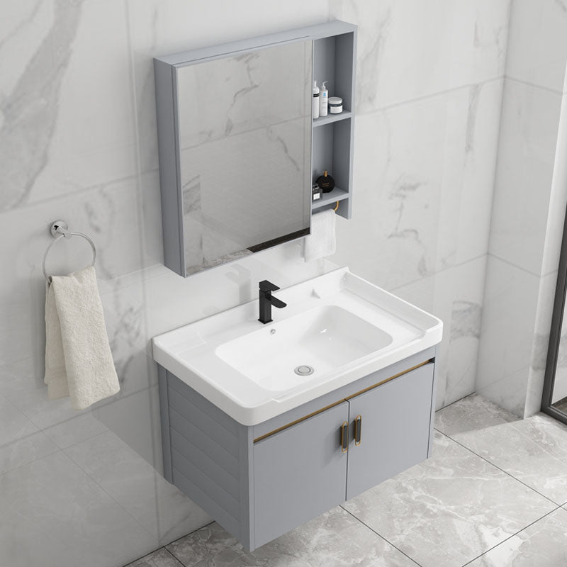 Modern Grey Wall Mount Bathroom Sink Vanity with Faucet Sink Clearhalo 'Bathroom Remodel & Bathroom Fixtures' 'Bathroom Vanities' 'bathroom_vanities' 'Home Improvement' 'home_improvement' 'home_improvement_bathroom_vanities' 7737653