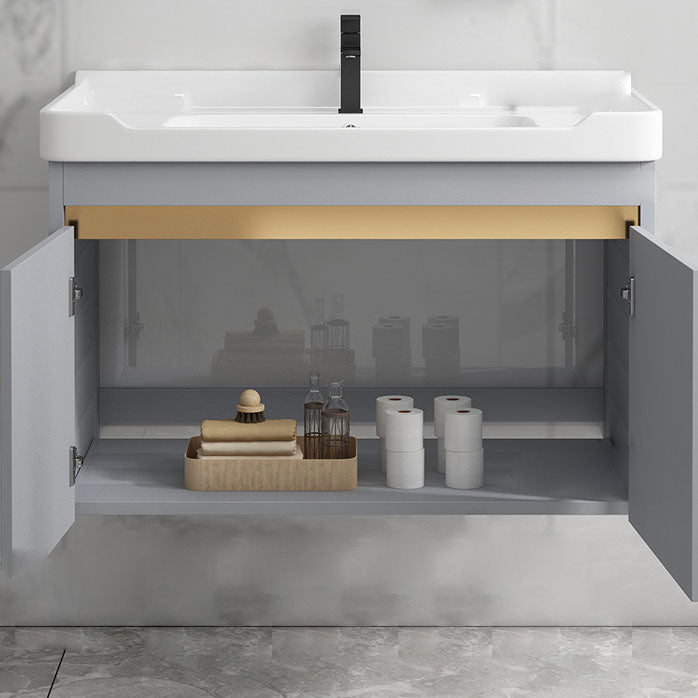 Modern Grey Wall Mount Bathroom Sink Vanity with Faucet Sink Clearhalo 'Bathroom Remodel & Bathroom Fixtures' 'Bathroom Vanities' 'bathroom_vanities' 'Home Improvement' 'home_improvement' 'home_improvement_bathroom_vanities' 7737670