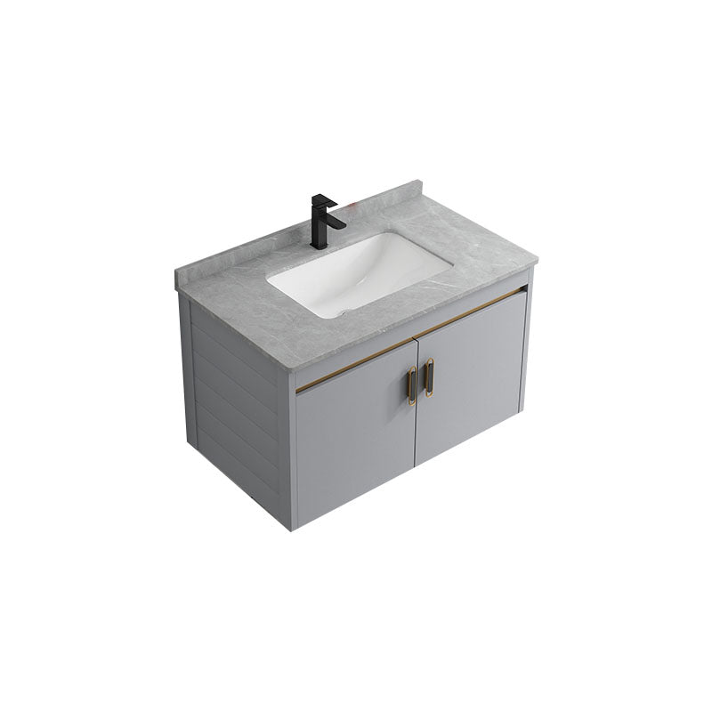 Modern Grey Wall Mount Bathroom Sink Vanity with Faucet Sink Vanity & Faucet Gray Clearhalo 'Bathroom Remodel & Bathroom Fixtures' 'Bathroom Vanities' 'bathroom_vanities' 'Home Improvement' 'home_improvement' 'home_improvement_bathroom_vanities' 7737675