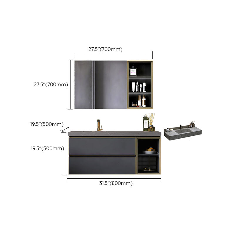 Wall Mount Mirror Included Bathroom Sink Vanity with Sink Faucet Clearhalo 'Bathroom Remodel & Bathroom Fixtures' 'Bathroom Vanities' 'bathroom_vanities' 'Home Improvement' 'home_improvement' 'home_improvement_bathroom_vanities' 7737725