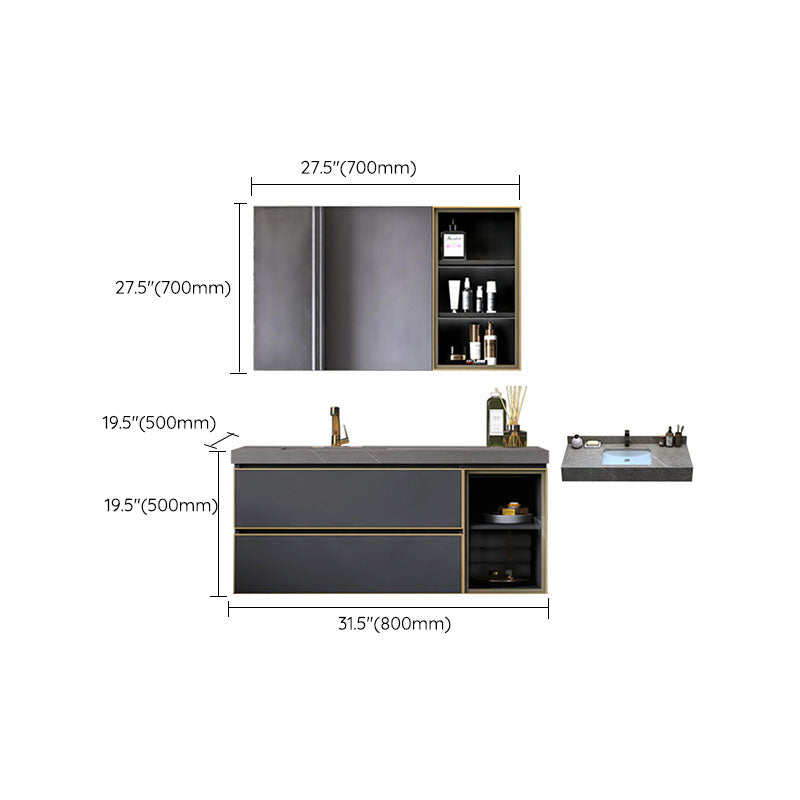 Wall Mount Mirror Included Bathroom Sink Vanity with Sink Faucet Clearhalo 'Bathroom Remodel & Bathroom Fixtures' 'Bathroom Vanities' 'bathroom_vanities' 'Home Improvement' 'home_improvement' 'home_improvement_bathroom_vanities' 7737726