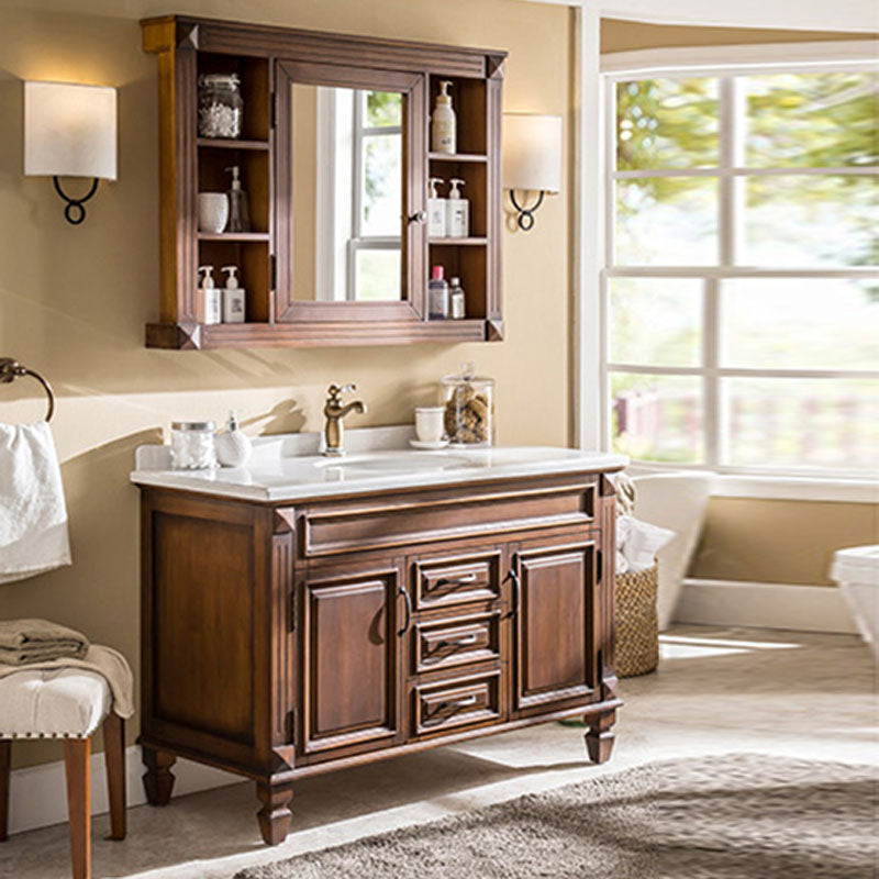 Freestanding Mirror Included Bathroom Vanity Set with Sink Faucet Vanity & Faucet & Mirror Cabinet 35"L x 22"W x 34"H Clearhalo 'Bathroom Remodel & Bathroom Fixtures' 'Bathroom Vanities' 'bathroom_vanities' 'Home Improvement' 'home_improvement' 'home_improvement_bathroom_vanities' 7737737