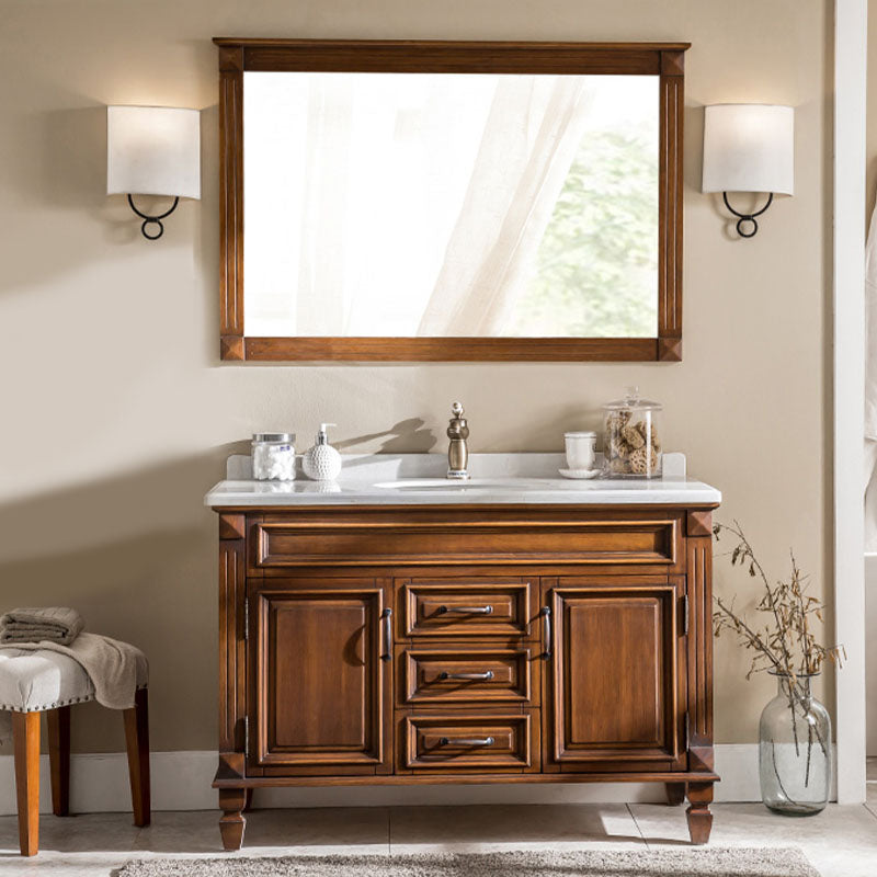 Freestanding Mirror Included Bathroom Vanity Set with Sink Faucet Vanity & Faucet & Mirrors Clearhalo 'Bathroom Remodel & Bathroom Fixtures' 'Bathroom Vanities' 'bathroom_vanities' 'Home Improvement' 'home_improvement' 'home_improvement_bathroom_vanities' 7737739