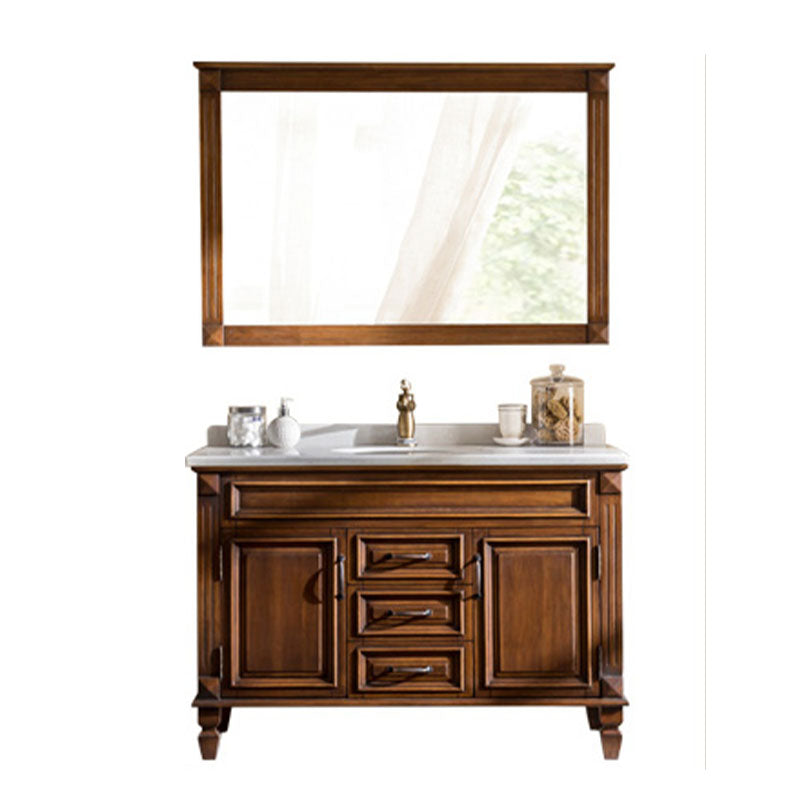 Freestanding Mirror Included Bathroom Vanity Set with Sink Faucet Clearhalo 'Bathroom Remodel & Bathroom Fixtures' 'Bathroom Vanities' 'bathroom_vanities' 'Home Improvement' 'home_improvement' 'home_improvement_bathroom_vanities' 7737742