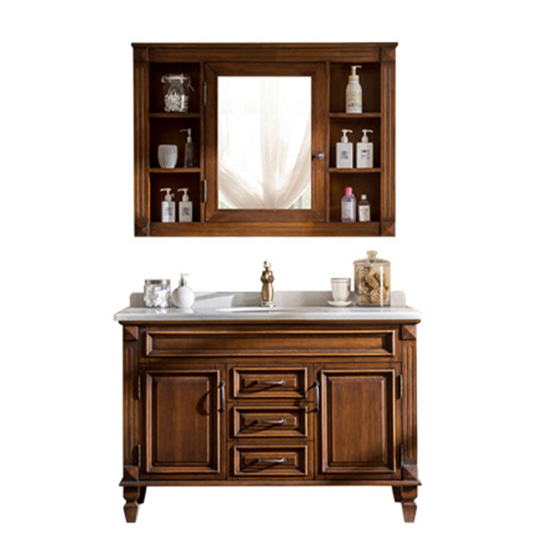 Freestanding Mirror Included Bathroom Vanity Set with Sink Faucet Clearhalo 'Bathroom Remodel & Bathroom Fixtures' 'Bathroom Vanities' 'bathroom_vanities' 'Home Improvement' 'home_improvement' 'home_improvement_bathroom_vanities' 7737746